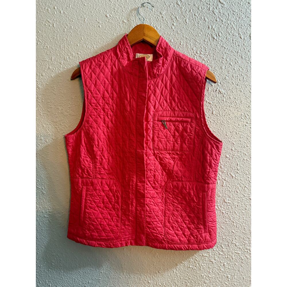 Talbots Womens Red/Pink Quilted Vest Size Medium